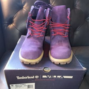 Men's Villa x Timberland 6" Inch Premium Boots Size 11 Purple Diamond